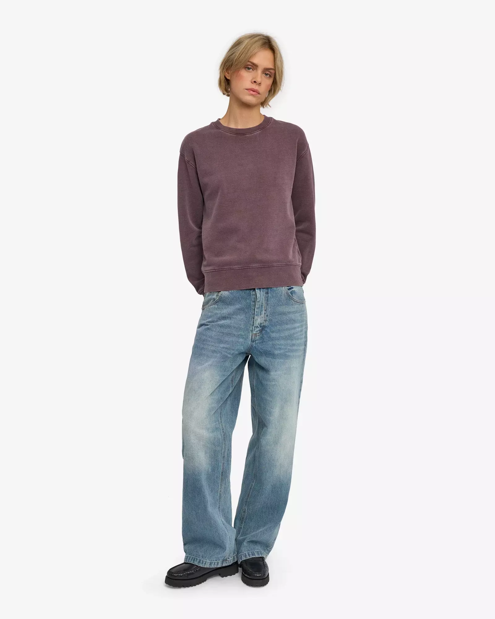 Colorful Standard Women Organic Classic Crew Sweatshirt Faded Grape Damen